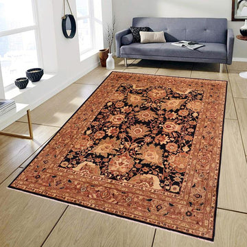 handmade Traditional Kafkaz Chobi Ziegler Blue Brown Hand Knotted RECTANGLE 100% WOOL area rug 8 x 10